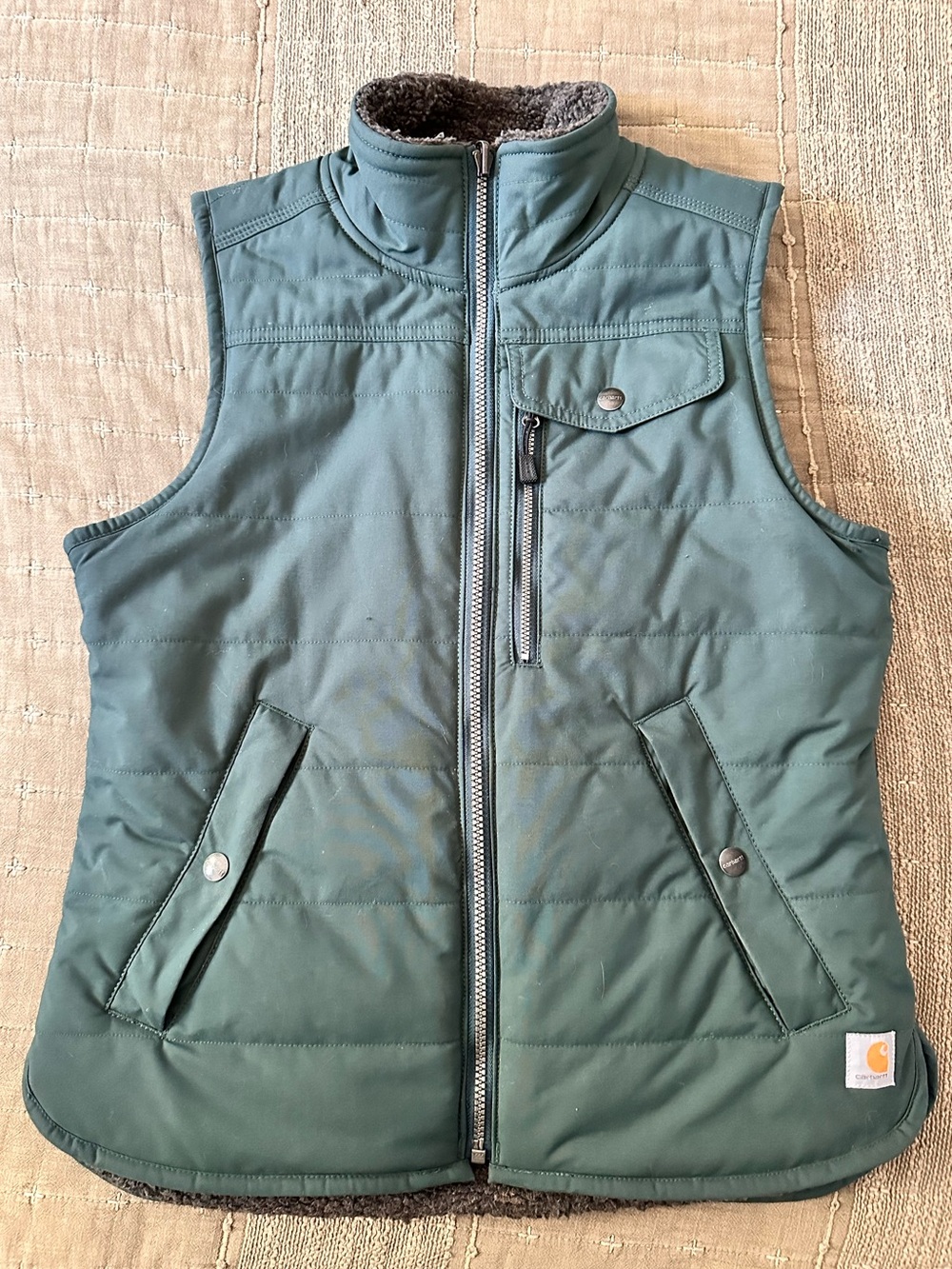 Carhartt Reversible Sherpa Insulated Vest Green Women’s M 103907